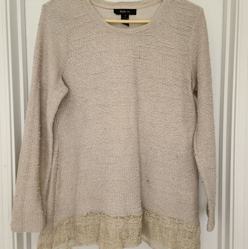 Lace and sweater long sleeve